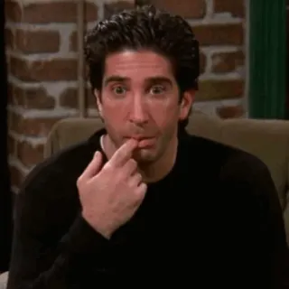 🤷‍♂ Ross Geller Friends telewizja, serial, sitcom, lata 90, Ross, Geller, nerwowy, przyjaciel, zabawny telegram sticker