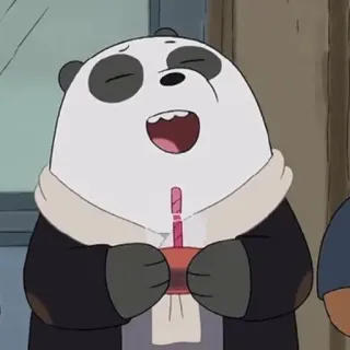 😃 Panda We Bare Bears パンダ, We Bare Bears, アニメ, クマ, 可愛い, 幸せ telegram sticker