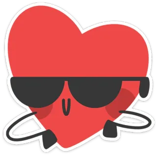 ❤️ cuore, occhiali da sole, cartone animato, emoji, amore, carino whatsapp sticker