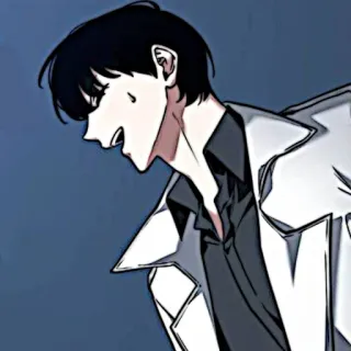 ✖️ Manhwa, masculino, personaje, bata blanca telegram sticker