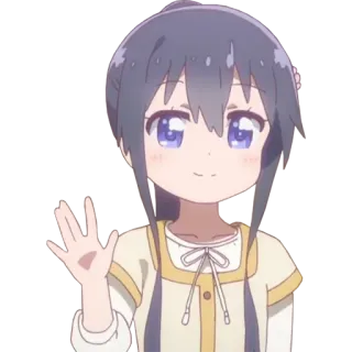 👋 anime girl, cute, waving, cartoon, girl, character whatsapp sticker