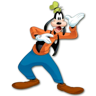 😀 Goofy disney, cartoni animati, goofy, personaggio, amichevole telegram sticker