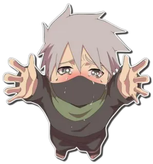 😢 Kakashi Naruto anime, kakashi, naruto, sad, chibi telegram sticker