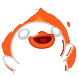 🔥 canard, dessin animé, mignon, joyeux, orange telegram sticker