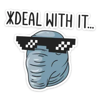 😎 XDEAL WITH IT... deal with it, pixel glasses, sunglasses, meme telegram sticker