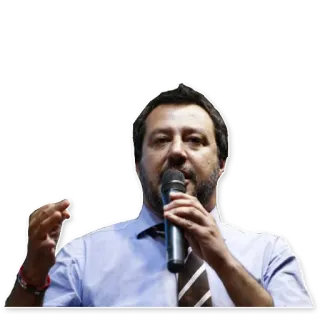 🎤 Matteo Salvini politico, italiano, microfono, discorso telegram sticker