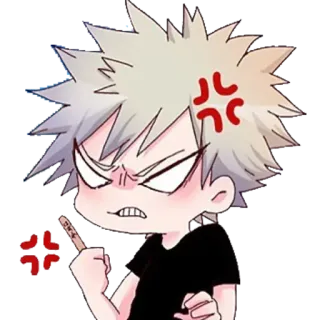 😡 Katsuki Bakugo My Hero Academia Anime, Wütend, Charakter, Stinkefinger, Bakugo, MHA telegram sticker