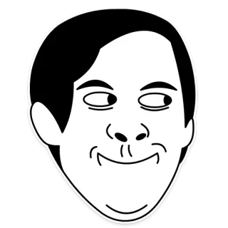 👀 มีม, หน้าตลก, ยิ้มเยาะ, มีมอินเทอร์เน็ต, Trollface telegram sticker