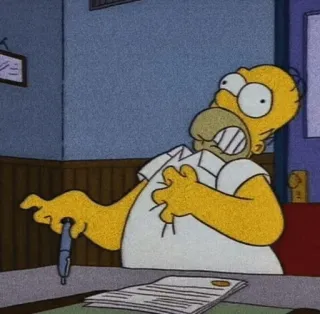 💎 Homer Simpson The Simpsons Homer Simpson, Cartone animato, Divertente, Ufficio, Panico telegram sticker