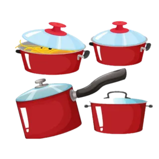 🥣 cocina, ollas, cocina, batería de cocina, preparación de alimentos telegram sticker