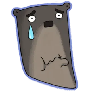 😢 bear, sad, crying, tear, cartoon, animal telegram sticker