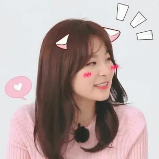 💘 woman, girl, cute, kawaii, cat ears, heart, smile, cheerful telegram sticker