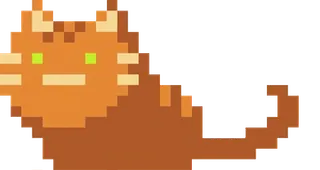 🐱 pixel art, cat, orange cat, kitten whatsapp sticker