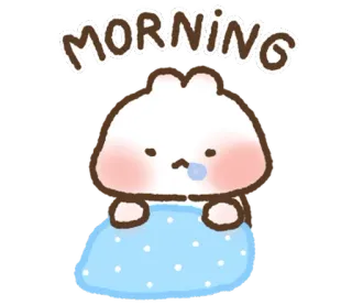 🐇 MORNING carino, mattina, kawaii, assonnato, letto telegram sticker