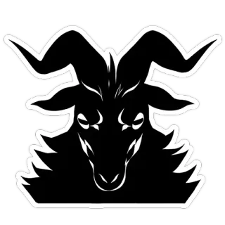 😏 animale, capra, diavolo, nero, sagoma, corna, arrabbiato telegram sticker