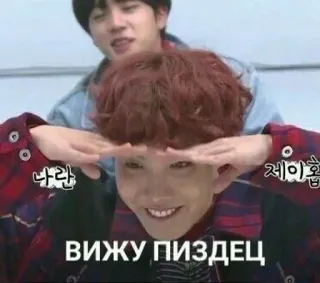 🌟 вижу пиздец meme, offensive, kpop, russian, j-hope, bts telegram sticker