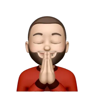 🙏 Emoji, Oração, Desenho animado, Homem, Mãos, Saudação whatsapp sticker