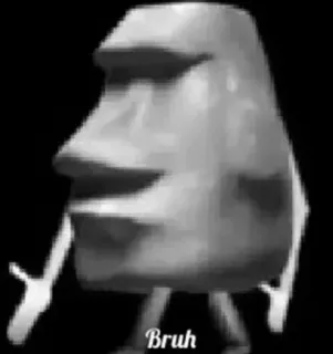 🗿 Bruh Meme, Moai, Bruh, Statue, Osterinsel, lustig telegram sticker