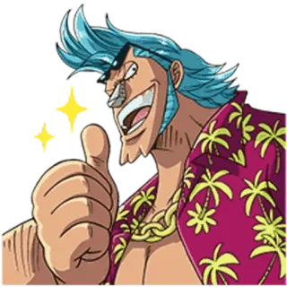👍 Franky One Piece anime, character, One Piece, Franky, thumbs up telegram sticker