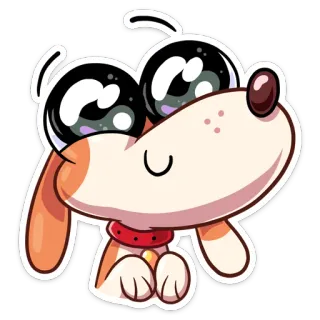 😊 cane, carino, animale, cucciolo, occhi, cartone animato telegram sticker