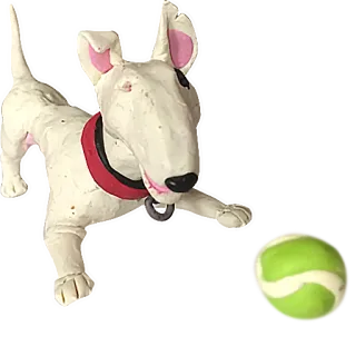 🎾 dog, bull terrier, tennis ball, pet, animal, playful, domestic telegram sticker