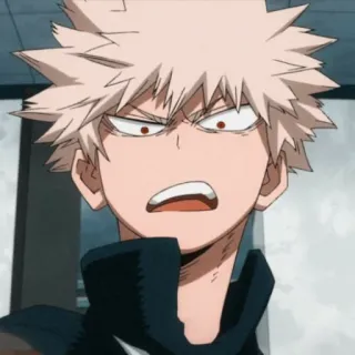 🥵 Katsuki Bakugo My Hero Academia 애니메이션, 나의 히어로 아카데미아, 바쿠고 카츠키, 바쿠고, 화난, 애니메이션 캐릭터 telegram sticker