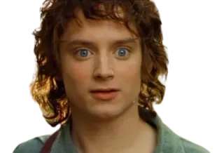 😀 Frodo Baggins Lord of the Rings Frodo, Lord of the Rings, Elijah Wood, hobbit, fantasy telegram sticker