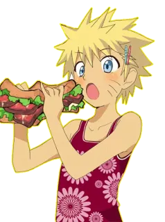 😋 Naruto 나루토, 애니메이션, 샌드위치, 음식, 만화, 먹기 telegram sticker