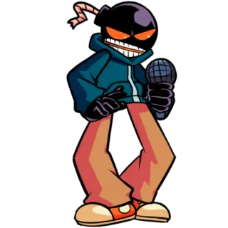 ⬆️ Whitty Friday Night Funkin' Jeu vidéo, Personnage, Whitty, Friday Night Funkin', Musique, Microphone, Monstre, Dessin animé telegram sticker