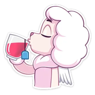☕️ напитки, чай, милый, животное, каваи, мультфильм, ангел whatsapp sticker
