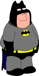 👌 Peter Griffin Family Guy 彼得·格里芬, 蝙蝠侠, 跨界, 卡通, 幽默, 恶搞 telegram sticker
