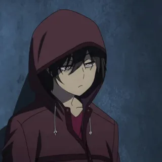 🥀 Anime, Personnage, Sweat à capuche, Garçon, Art numérique telegram sticker