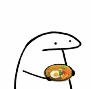 🍜 florkofcows, еда, яйцо, рис, милый, мем whatsapp sticker