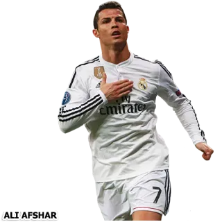 ⚽ Cristiano Ronaldo ALI'AFSHAR sepak bola, olahraga, atlet, olahragawan, pemain, perayaan telegram sticker