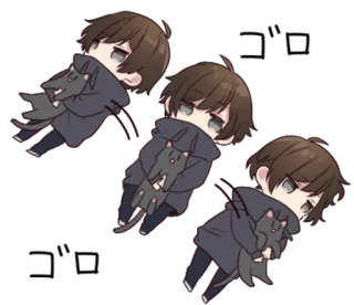 🙃 ゴロゴロ Anime, Fofo, Gato, Chibi, Kawaii, Mangá telegram sticker