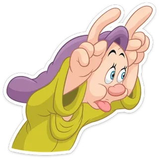 😈 Dopey Snow White and the Seven Dwarfs Dopey, Schneewittchen, Disney, Cartoon, Zwerg telegram sticker