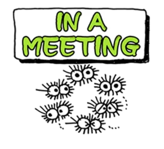 👀 IN A MEETING Riunione, Ufficio, Umorismo, Lavoro, Occhi telegram sticker