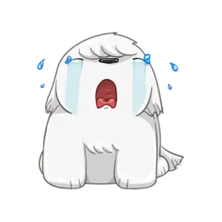 😭 sedih, menangis, anjing, anak anjing, air mata, tertekan, kesal, emosional telegram sticker