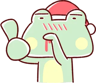 😍 rana, cappello da Babbo Natale, natale, carino, cartone animato whatsapp sticker