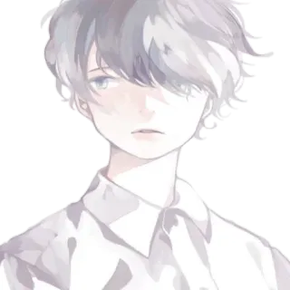 🙄 anime, art, cartoon, drawing, boy, portrait telegram sticker