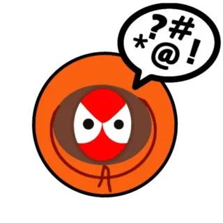 🌟 Kenny McCormick South Park アニメ, 漫画, 卑猥, 吹き出し, 不快, 怒り, いらいら telegram sticker