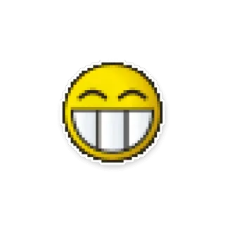 😁 Emoji, Cười, Răng, Vui vẻ, Pixel telegram sticker
