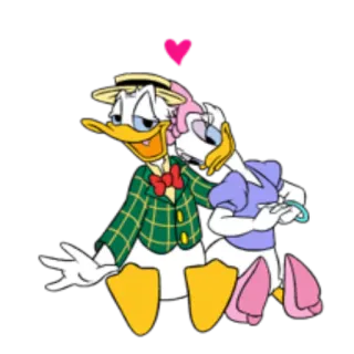 💝 Donald Duck hoạt hình, Disney, tình yêu, nhân vật, mối quan hệ, cặp đôi telegram sticker