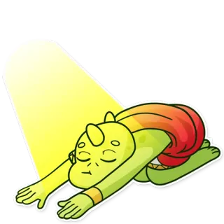 💡 personaggio, fantasia, yoga, arcobaleno, stretching, rilassamento, meditazione telegram sticker