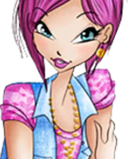 ☺️ desenho animado, menina, personagem, cabelo rosa, animação telegram sticker