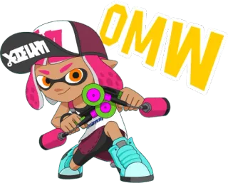 😀 OMW Октолинг, Splatoon, Выезжаю, В пути, Кальмар, Видеоигра whatsapp sticker