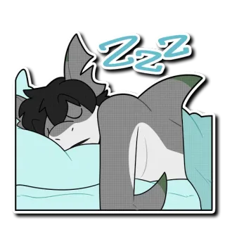 💤 zzz schlafend, hai, niedlich, fell, Cartoon telegram sticker