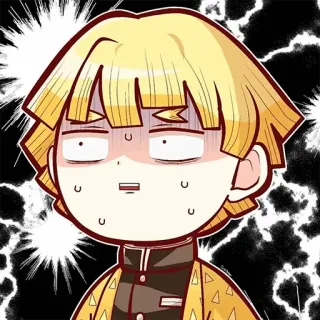 🔪 Zenitsu Agatsuma Demon Slayer Zenitsu, Thanh Gươm Diệt Quỷ, anime, sợ hãi, sốc, hài hước whatsapp sticker