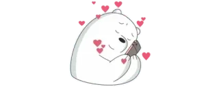 ✨ Ice Bear We Bare Bears cartone animato, orso, Ice Bear, amore, cuori, telefono telegram sticker