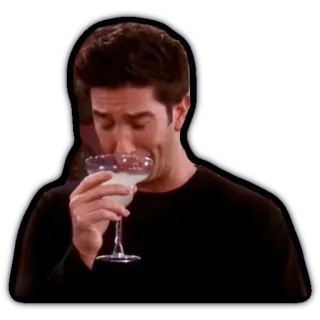 😩 Ross Geller Friends Ross, Friends, TV show, drinking, cocktail whatsapp sticker
